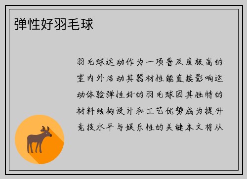 弹性好羽毛球